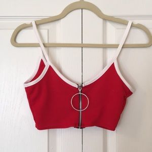 Nasty Gal ‘It’s Zip to Be Square O-Ring’ Crop Top